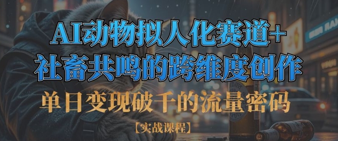单日变现破千的流量密码，AI动物拟人化赛道+社畜共鸣的跨维度创作-有点东西站