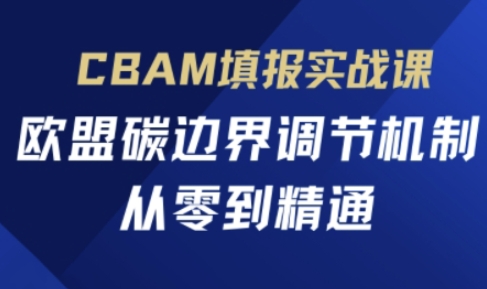 CBAM填报实战课,欧盟碳边界调节机制,从零到精通-有点东西站