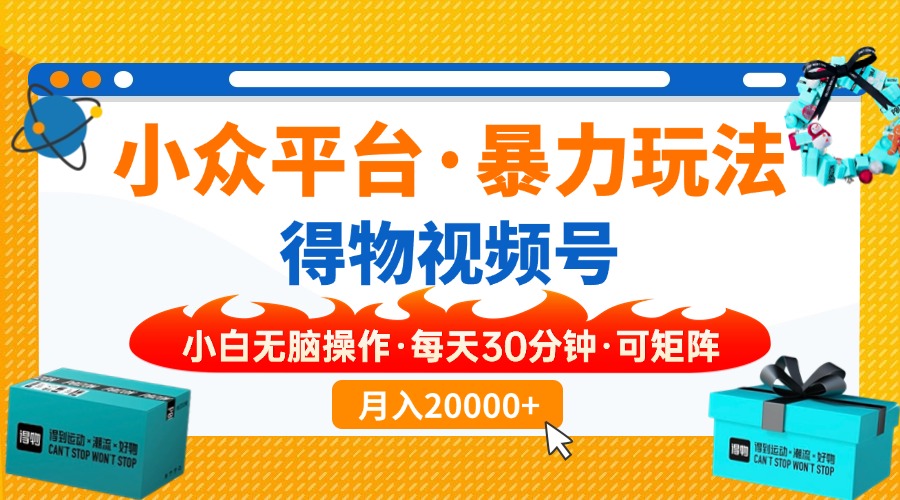 (14194期)小众平台暴力玩法,一键搬运爆款视频,可矩阵小白无脑操作,每天30分钟...-有点东西站