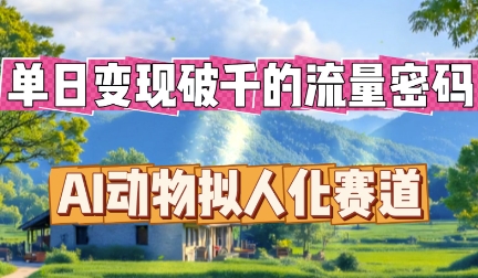 单日变现破k的流量密码，AI动物拟人化赛道-有点东西站
