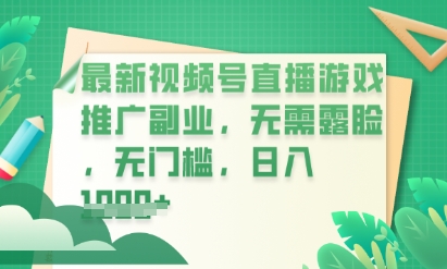 最新视频号小游戏直播推广,超冷门,不露脸,零门槛,新手小白也能日入数张-有点东西站