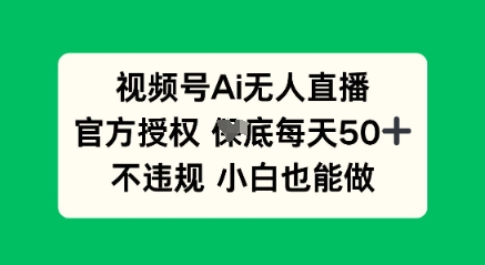 视频号AI无人直播,官方授权 每天50+,不违规 小白也能做-有点东西站