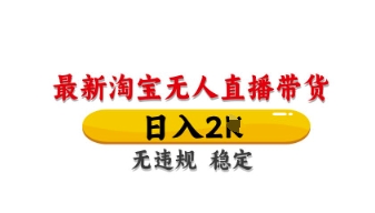 最新淘宝无人直播带货，日入数张，不违规不封号，独家技术，操作简单【揭秘】-有点东西站