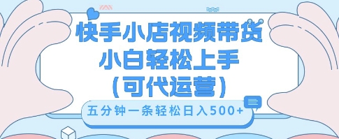 快手视频带货挣佣金,从开通到发布挂链接,小白轻松学会,5分钟搬运一条,轻轻松松日入5张【揭秘】-有点东西站