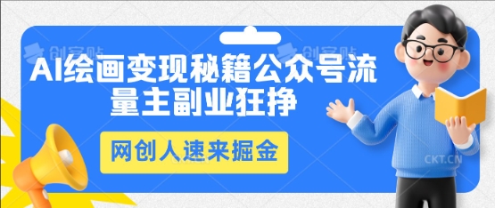 AI绘画变现秘籍:公众号流量主副业狂挣,网创人速来掘金-有点东西站