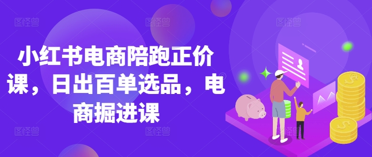 小红书电商陪跑正价课,小红书官方认证电商讲师教学,日出百单选品,电商掘进课-有点东西站