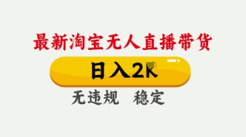 4月最新淘宝无人直播带货,日入数张,不违规不封号,独家技术,操作简单【揭秘】-有点东西站