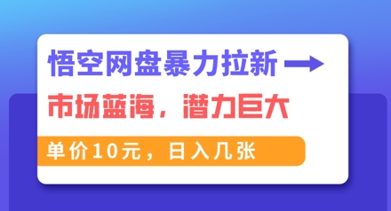 悟空网盘暴力拉新:一单10元,市场空白,日入几张-有点东西站