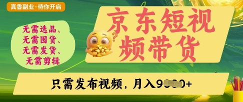 京东短视频带货，开启零门槛躺Z新时代【揭秘】-有点东西站
