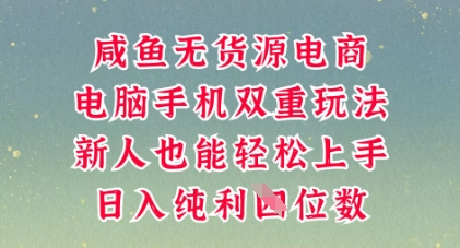 咸鱼无货源电商，多种运营方式，带你从零到一拿结果，可做代运营，也可软件一键发布【揭秘】-有点东西站