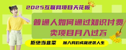 2025互联网项目天花板，普通人如何通过知识付费卖项目月入过W，拒绝当韭菜【揭秘】-有点东西站