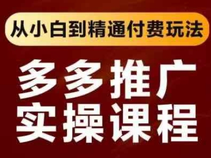 拼多多推广实操课程,从小白到精通付费玩法-有点东西站