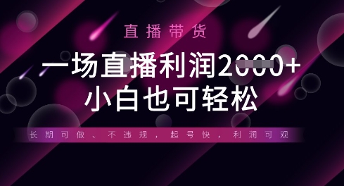 半无人直播带货，一场利润数张，适合所有平台玩法，小白也可轻松-有点东西站