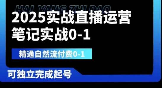 2025实战直播运营0-1，精通自然流付费0-1，可独立完成起号-有点东西站