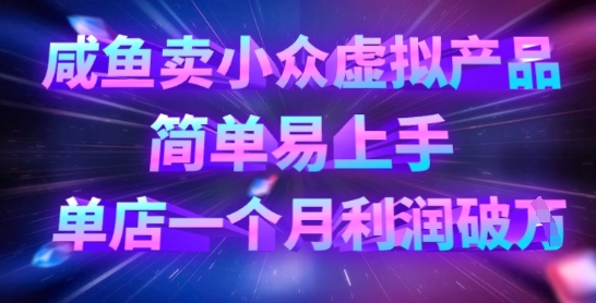 咸鱼卖小众虚拟产品,简单易上手,单店一个月利润破W-有点东西站